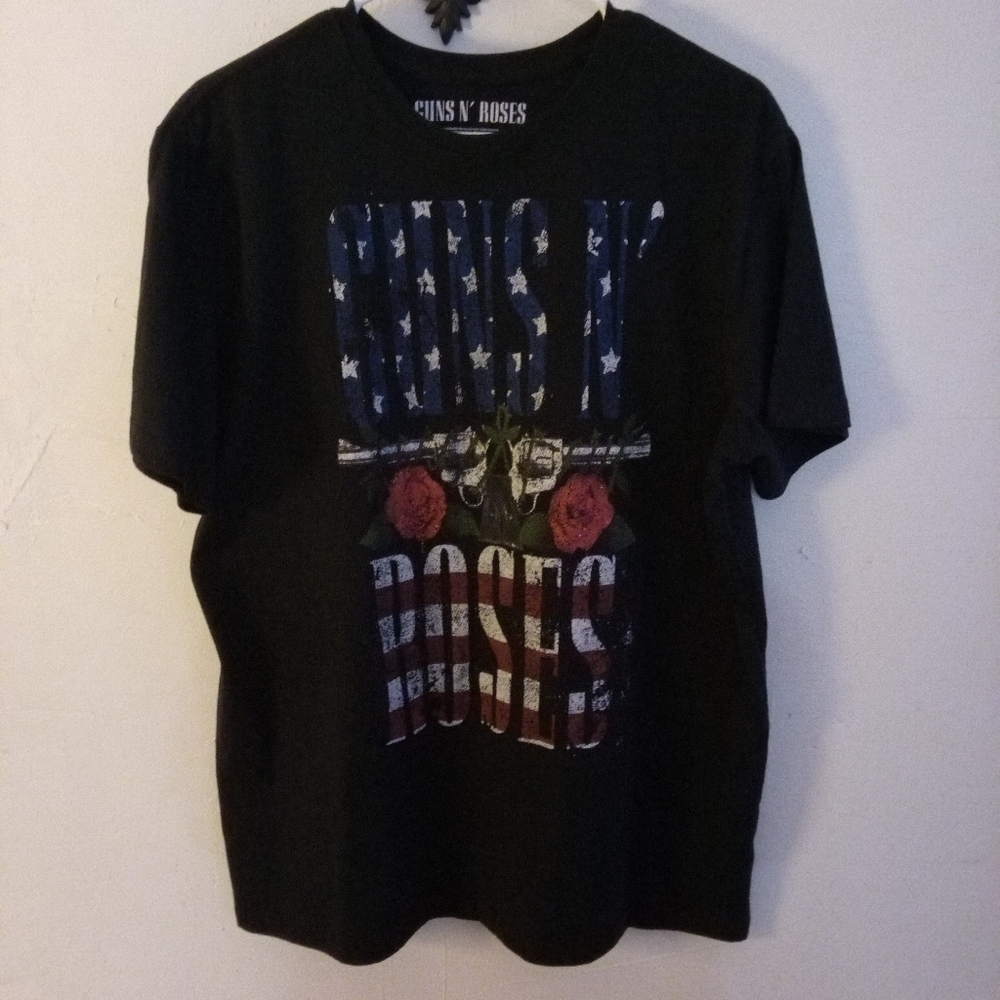 Guns N' Roses Men's Large Black USA Graphic Band Rock Logo Tee T-Shirt Sz XXL